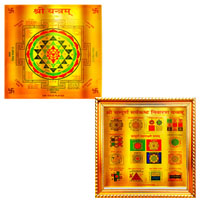 24 Ct Gold Plated Printed Colored Maha Yantras